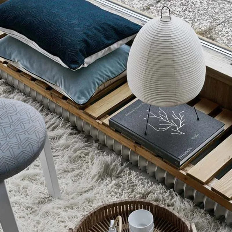 Wrought Iron Tripod Table Lamp with Handmade Rice Paper Shade – Elegant Bedside Table Lamp for Bedroom and Living Room 1