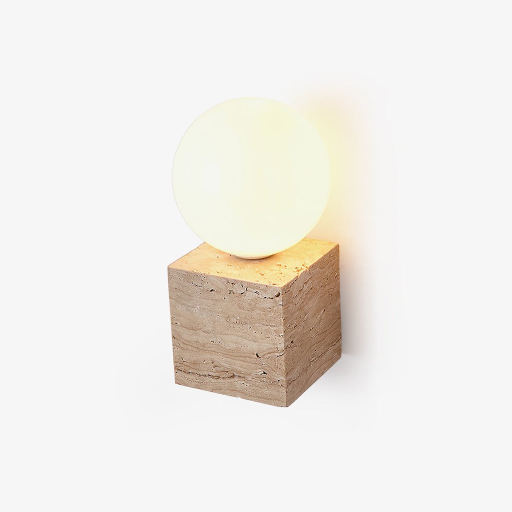 Yellow Travertine Wall Light Fixture – Indoor Sconce Light, LED and Edison Bulb Compatible, Hardwired Design 1