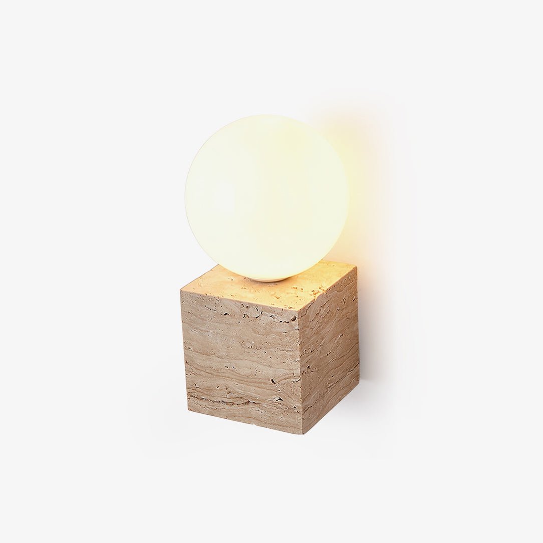Yellow Travertine Wall Light Fixture – Indoor Sconce Light, LED and Edison Bulb Compatible, Hardwired Design 5