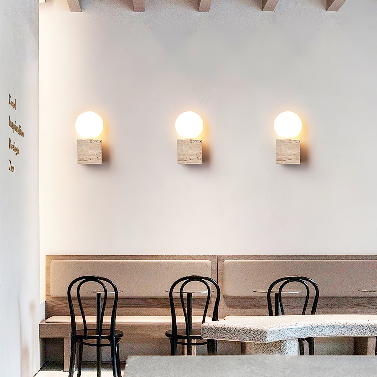 Yellow Travertine Wall Light Fixture – Indoor Sconce Light, LED and Edison Bulb Compatible, Hardwired Design 6