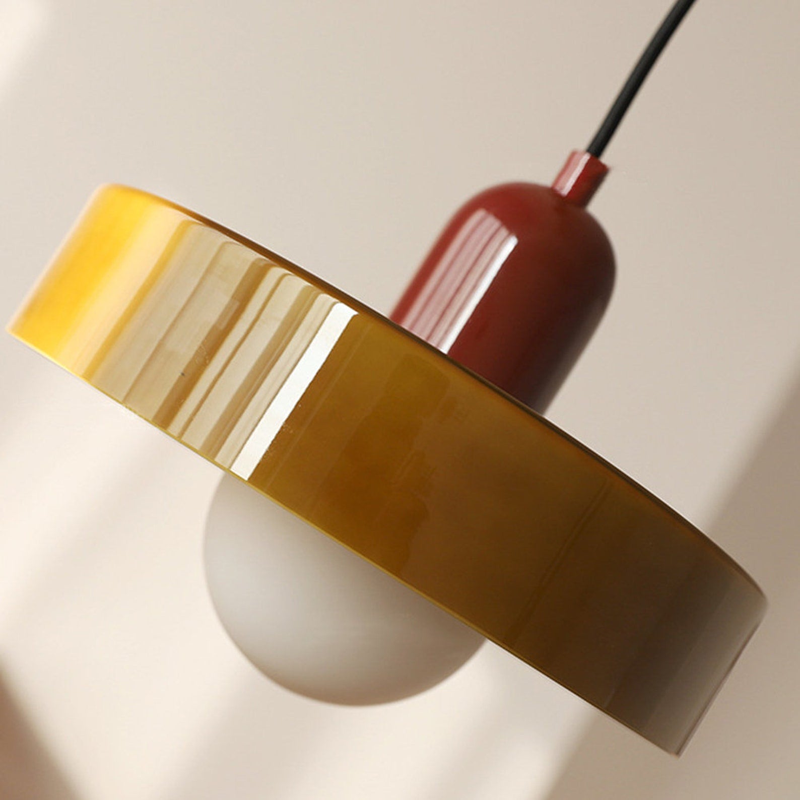 Bauhaus Glass Pendant Light – Colorful Design – Retro Ceiling Lamp