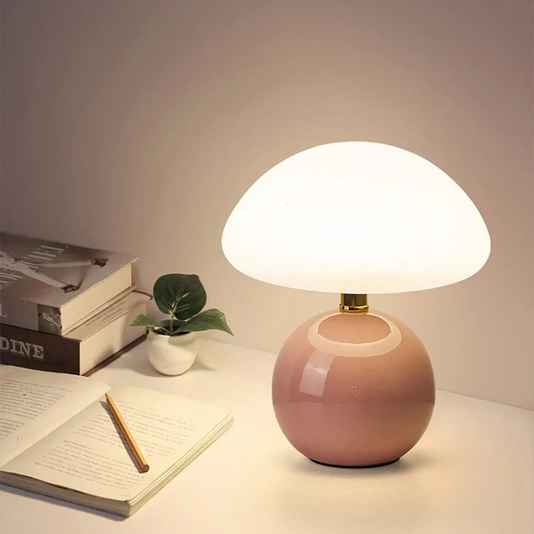 French Mushroom Lamp – Cream Table Light – Soft Ambient Glow – Retro Design