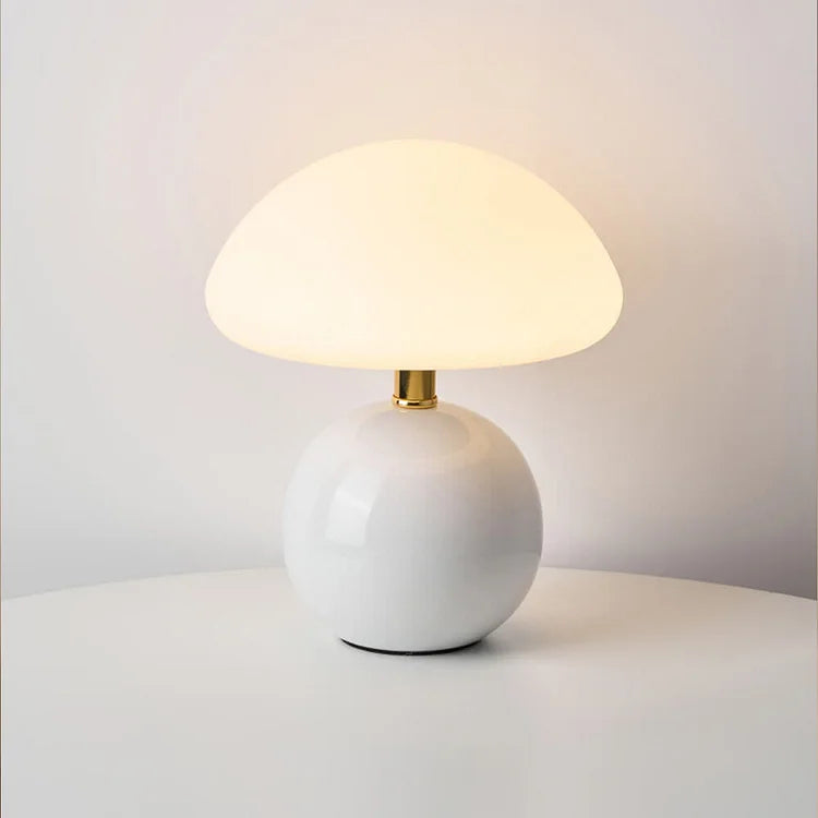 French Mushroom Lamp – Cream Table Light – Soft Ambient Glow – Retro Design