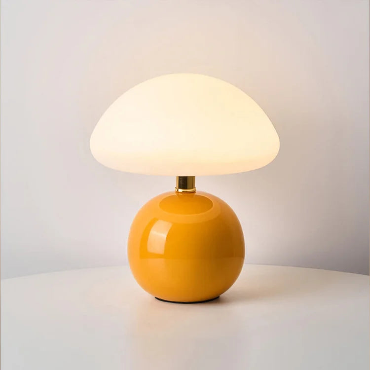 French Mushroom Lamp – Cream Table Light – Soft Ambient Glow – Retro Design