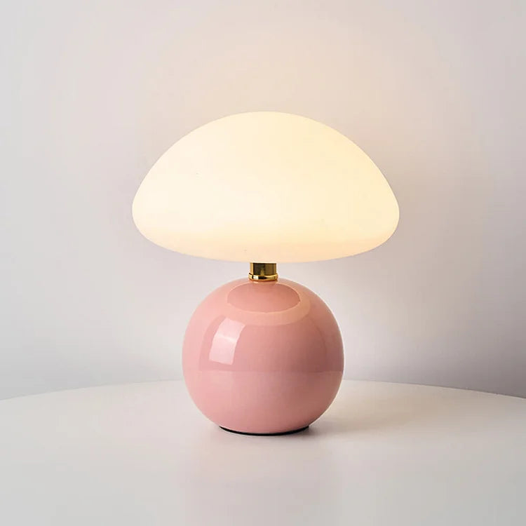 French Mushroom Lamp – Cream Table Light – Soft Ambient Glow – Retro Design