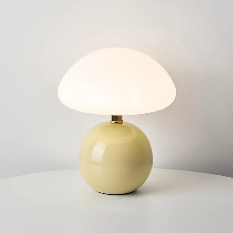 French Mushroom Lamp – Cream Table Light – Soft Ambient Glow – Retro Design