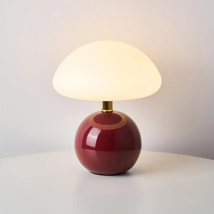 French Mushroom Lamp – Cream Table Light – Soft Ambient Glow – Retro Design